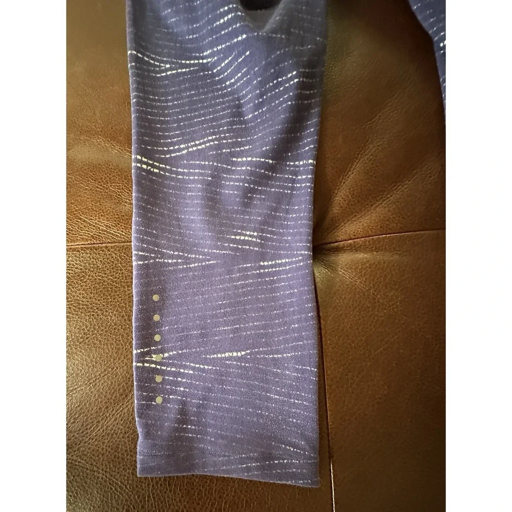 Nike Cropped Dri-Fit Running‎ Blue & White Leggings Pants Women's Sz S Swoosh